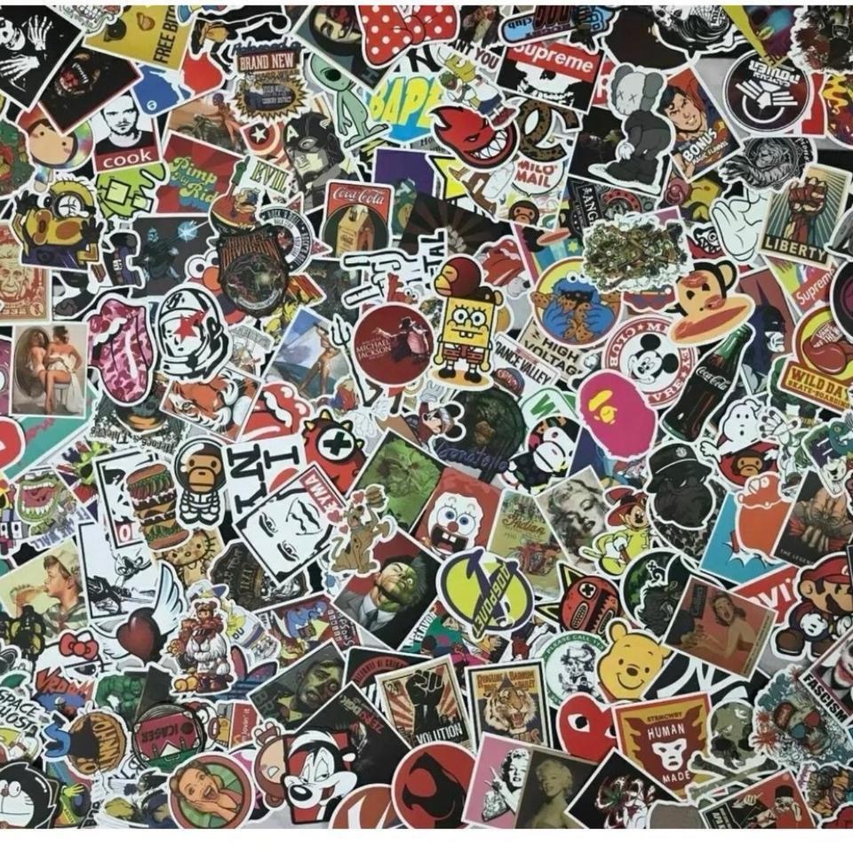 100 Skateboard Stickers Lot Assorted Hypebeast Skater Y2k Punk Gothic